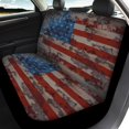 thumbnail image 4 of Xoenoiee Retro American Flag Print Car Seat Cover Full Set Comfortable Soft Vehicle Seat Cover Split Rear Bench Cover for Cars SUV Vans Truck, Durable Seat Covers Pack of 4, 4 of 7