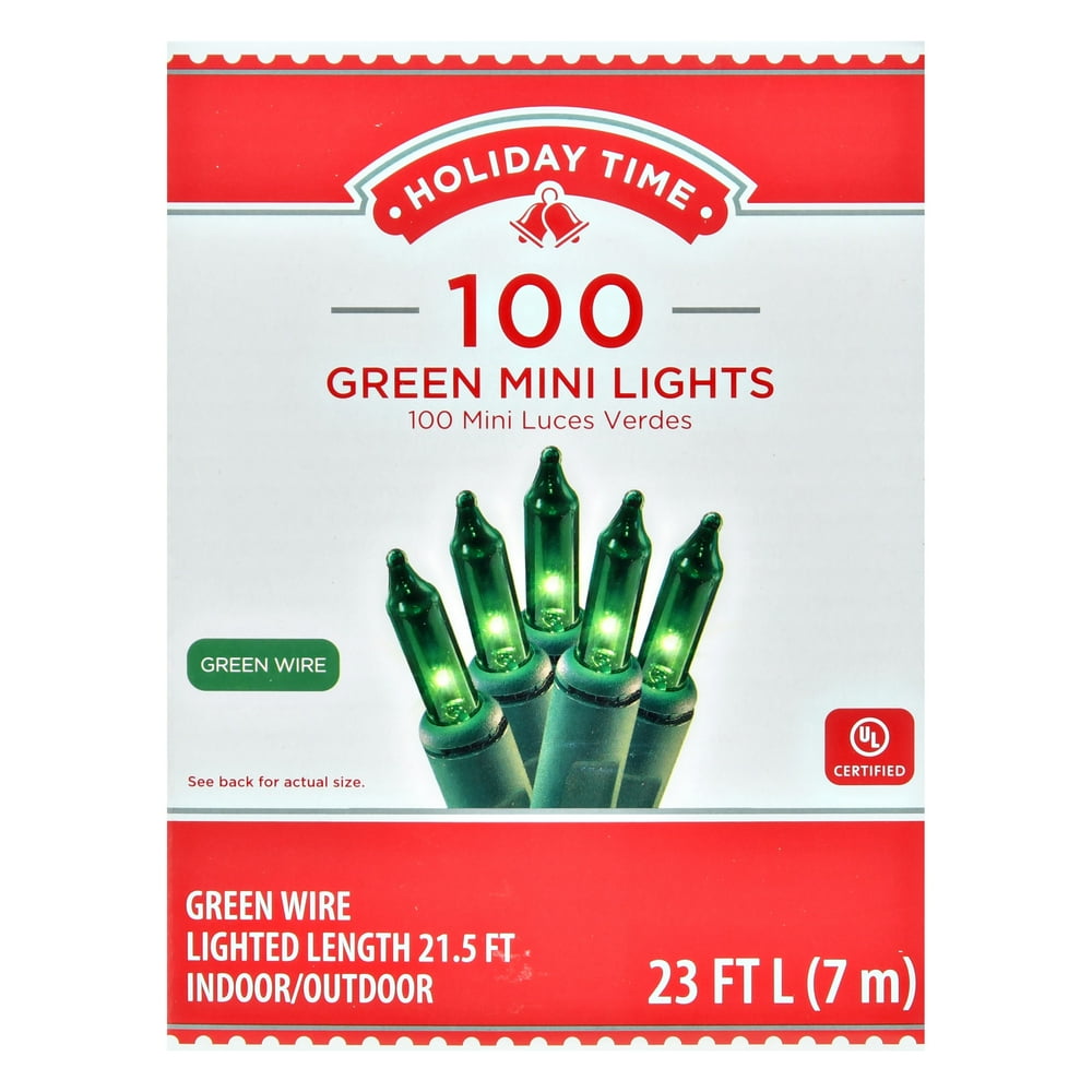 Holiday Time Green Mini Lights, 100 Count