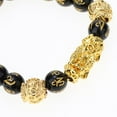 thumbnail image 3 of Pulsera de obsidiana tallada con Pi Xiu para la prosperidad Feng Shui: atrae la riqueza. Obsidiana 10mm, 3 of 7