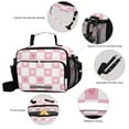 thumbnail image 3 of FORMRS Student Insulated Lunch Bag with Shoulder Strap Reusable Cooler Box for School, Pink Checkered Heart, 3 of 9
