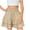 Khaki, variant on Solid Pleated High Waist Skort For Girls 3-13 Years Old, Breathable Faux Linen Blend Casual Sports Skirt Pants With Floral Hem For Summer Outdoor Daily Activities Khaki 12-13Years