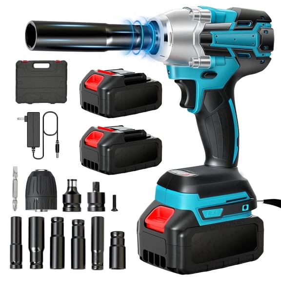 CATGOOD Cordless Impact Wrench, 1/2 inch Brushless High Torque Impact Gun, 236 ft‑lbs Max Torque, 3200 RPM, 2‑Speed Control, 2‑in‑1 Drill Function, 2x 2.0Ah Batteries and Fast Charger