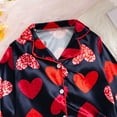 thumbnail image 4 of Byoo Toddler Girls' Sleepwear Set Valentine's Day Heart Print Button Down Shirt Pants Outfit Casual Comfort Nightwear Set, 4 of 9