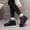 Black, variant on Slip On Boots Women Flat Toe Flat Heel Walking Shoes Slip-On Black Winter Boots