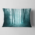 thumbnail image 2 of Designart Turquoise Colored Magic Forest - Modern Forest Throw Pillow - 12x20, 2 of 5