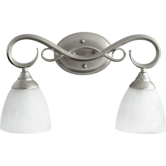 Avondale Drove 2 Light Bathroom Light in Bailey Street Home Home Collection Style 18.75 inches Wide By 10.5 inches High-Classic Nickel Finish-Faux