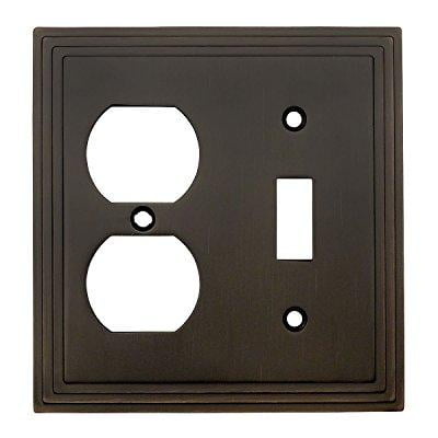 Cosmas 25068-ORB Oil Rubbed Bronze Single Toggle / Duplex Combo Electrical Outlet Wall Plate / Cover