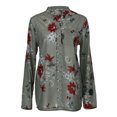 thumbnail image 1 of Plus Size Top for Women's Long Sleeve Blouse Floral Henley Shirt ALS Supplies Button Down Tunic Top, 1 of 6