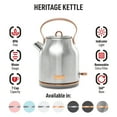 thumbnail image 3 of Haden Heritage 1.7 Liter Stainless Steel Electric Kettle, Steel / Copper - 75103, 3 of 12