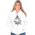 thumbnail image 4 of Nautical Whale Wheel Spiritual Animal Unisex Fleece Graphic Zip Up Hoodie Brisco Brands 3X, 4 of 5