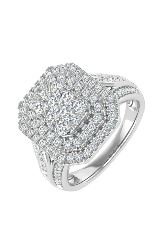 1 Carat Cushion Cut Diamond Engagement Ring in 10K White Gold (Ring Size 10.75)