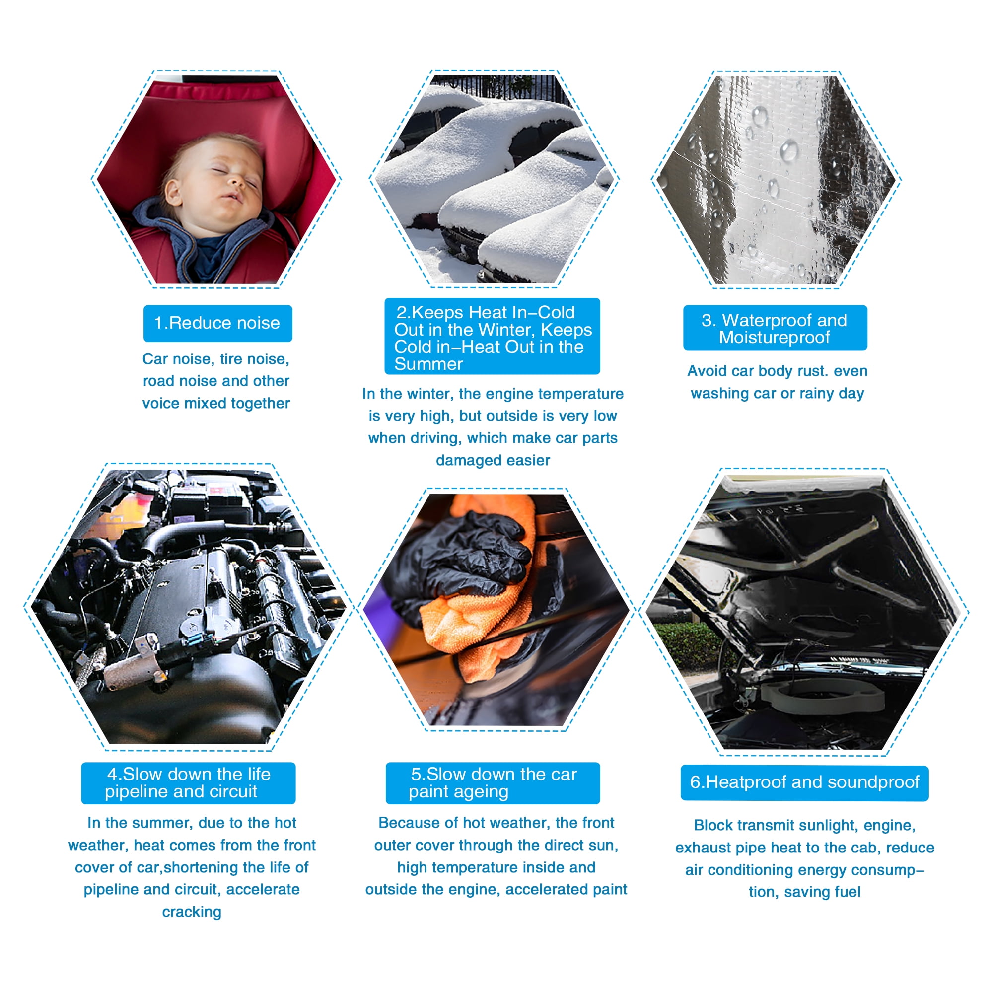 Unique Bargains 18pcs Car Sound Deadener Insulation Mat Intensive Aluminum