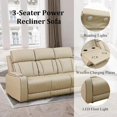 thumbnail image 2 of Golden Furniture 3-Piece Beige Breathing Leather Power Reclining Living Room Sofa Set, 2 of 9