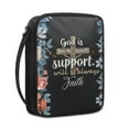 thumbnail image 2 of ZUXONGSY Flower Cross Print Bible Case for Women God Is Been My Strength Bible Cover Large Bible Carrying Case Church Bag Bible Protective with Handle Portable Bible Bag Handbag, 2 of 6