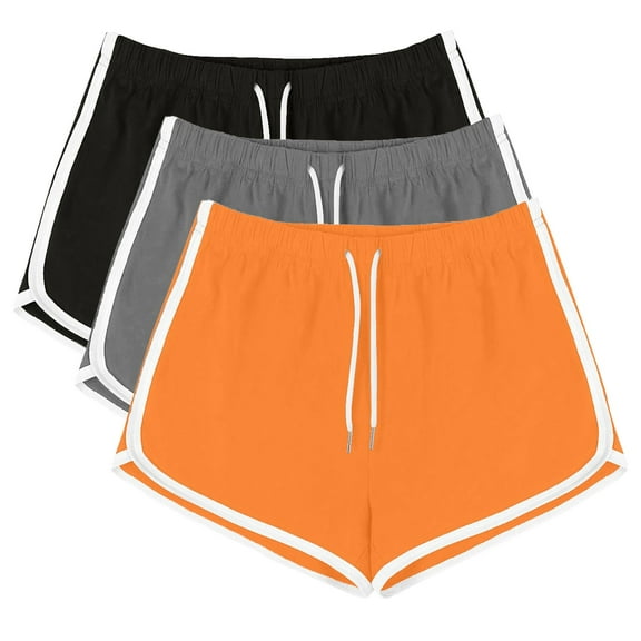 Ashyfjp 3Pcs Yoga Pants Women Fashion Casual Solid Color Drawstring Soft Breathable Short Pants for Yoga or Homewear, Size S-3XL