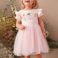 thumbnail image 2 of MEZZALL Girl's Lace Dress Summer Dresses Short Sleeve Tiered Swing Midi Casual For 2 To 7 Yearss Dress. 6-7 Years Stylish Baby Sundress, 2 of 6