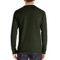 thumbnail image 3 of Avamo Mens Plain Solid Color Tops Long Sleeve Fashion Blouse Men Henley Sport Pullover Army Green XL, 3 of 5