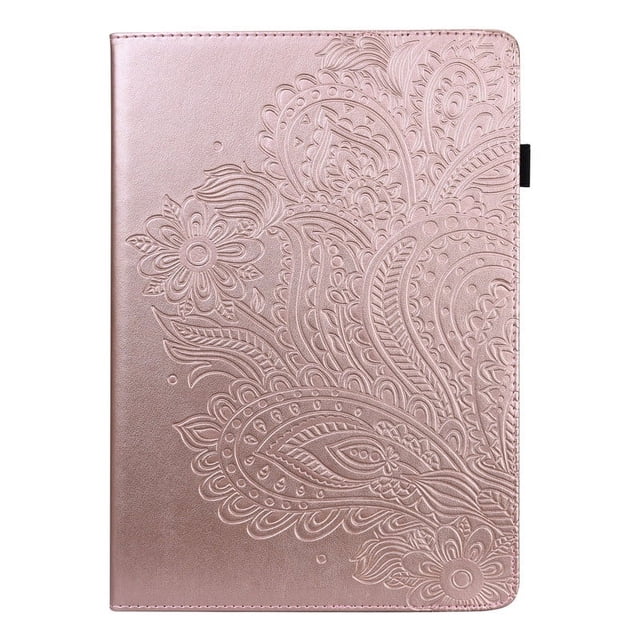 For Amazon Fire Max 11 2023 Case Folding Stand Smart Stand PU Leather Tablet Cover for Fire Max 11 Inch Fire Max 11 Tablet Case rose gold-flower For Fire Max 11 2023