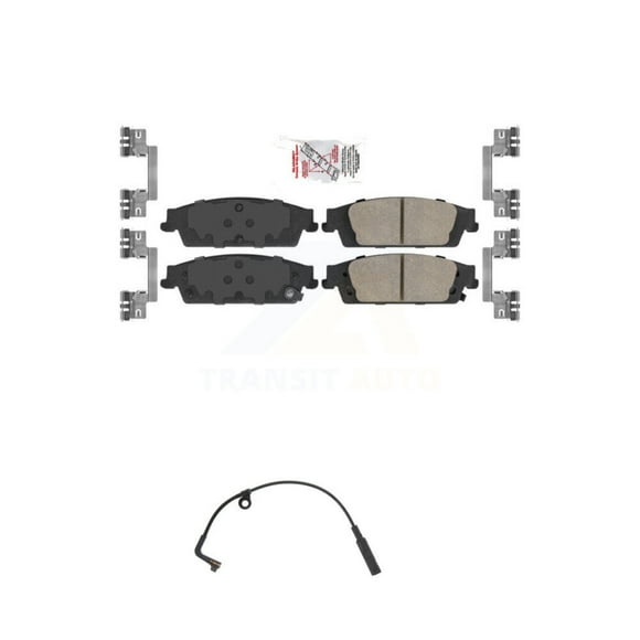 AmeriBRAKES Rear Ceramic Disc Brake Pads and Wear Sensors Kit for Car 2019 Chevrolet Silverado 1500 LD GMC Sierra Limited KNW-100878