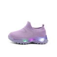 thumbnail image 6 of Linfrsh Toddler Boys Girls Light Up Shoes Lightweight Mesh Breathable Fashion Led Flashing Walking Running Sneakers for Toddler and Little Kid (Purple,11.5), 6 of 9