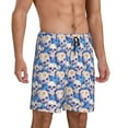 thumbnail image 2 of Sikiie white Skull blue daisy Mens Pajama Shorts, Lightweight Lounge Pant with Pockets Soft Sleep Pj Shorts for Men4X-Large, 2 of 6