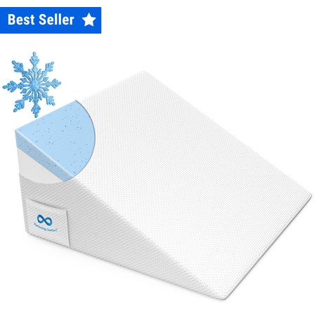 Everlasting Comfort Bed Wedge Pillow, Memory Foam Bed Wedge for Sleep Apnea, Snoring, Acid Reflux (White)