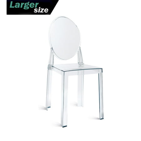 Kitchen Chair With Wheels 2xhome Large Size Clear Crystal Mid Century Modern Contemporary Ghost Side Chair Dining Room Chair Victoria Accent Seat Living No Arms Wheels Armless With Back Transparent Guest Office Work ()