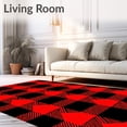 thumbnail image 2 of ODIKA 3'x5' Machine Washable Non-Slip Area Rug, Buffalo Checkered Farmhouse Heritage Holiday Rustic High Traffic Rug, Black, 610450, 2 of 7