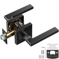thumbnail image 1 of VEVOR Poignée de Porte Intimité, 1 Pack Levier de Porte Noir Mat, Levier Réversible Gauche Ou Droit avec Serrure Sans Clé, Rotation 45° pour Ouvrir, Poignées de Porte Intérieures Carrées pour Portes de Chambre et Salle de Bain, 1 of 9