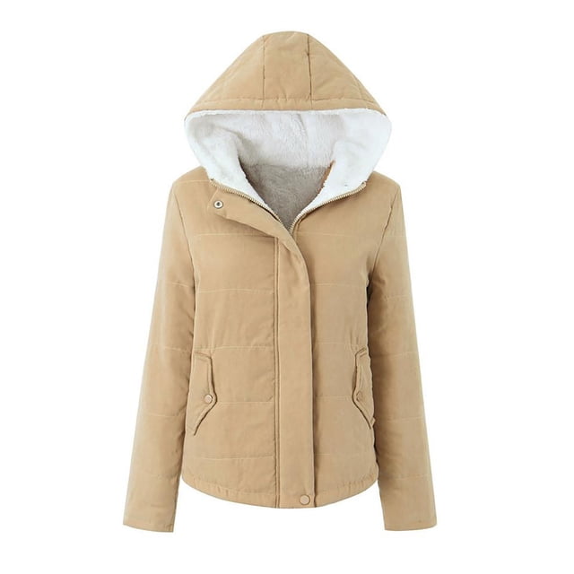 Chaquetas y abrigos casuales con capucha de manga larga para mujer, chaqueta de pan gruesa de color sólido, chaqueta de algodón con capucha y botones con cremallera de manga larga, chaqueta de algodón