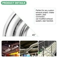thumbnail image 2 of Uxcell OD 2.5 Inch 45 Degree Mandrel Bend Elbow, Thicken 1.5 mm 304 Stainless Steel Exhaust Elbow Pipe for Car Modified Exhaust System, Stair Handrail Bend, Height 66 mm, 2 of 7