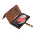 thumbnail image 5 of Compatible with Samsung Galaxy S21 Ultra Wallet Case, Premium PU Leather Zipper Flip Folio Wallet with Detachable Long and Short Strap Magnetic Protective Case for Samsung Galaxy S21 Ultra, Brown, 5 of 11