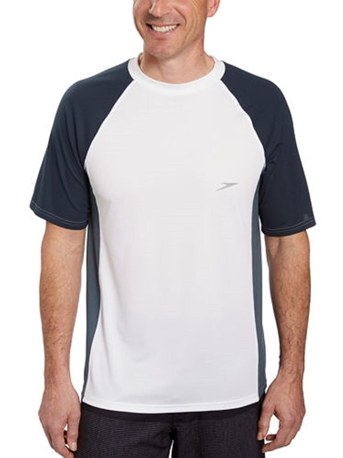 Speedo Mens UPF 50 Longview Short-Sleeve Rashguard Swim T-Shirt