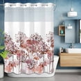 thumbnail image 6 of Red Flowers No Hooks Shower Curtain with Snap-in Liner Spring Watercolor Gradient Red Dandelion Floral Plant Shower Curtains for Bathroom, Waterproof, Easy Install, Washable 48"x72", 6 of 9