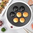 thumbnail image 5 of MasterChef Electric Ebelskiver Maker Delicioso Takoyaki japonés casero, agujeros para rosquillas, bolas de pulpo, Aebleskivers, danés, antiadherente fácil de limpiar, divertido regalo de día festivo, 5 of 5