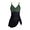 thumbnail image 4 of Women's One Piece Bikini Swimsuit Deep V Cross Side Tie Bow Back Sexy with Removable Bra Pads No Underwire for Beach Vacation,Army Green,M, 4 of 5