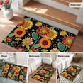 thumbnail image 5 of 2x3 Ft Entryway Area Rug, Vintage Sunflower Kitchen Rug Runner Washable Floor Mat, Black Boho Ethnic Summer Botanical Non Slip Indoor Door Mat Throw Carpet for Bathroom Living Room Bedroom, 5 of 8