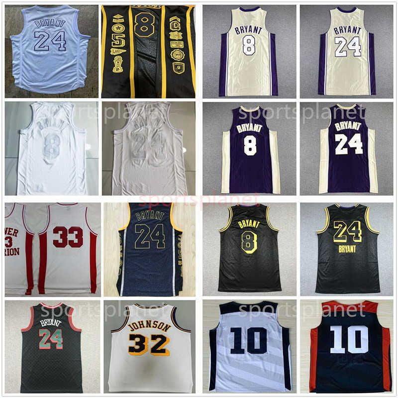 NBA_ Los's Angeles's Lakers's Basketball jersey 24BRYANT Wilt Chamberlain 13  Dennis Rodman 73 Jerry West 44 Johnson 32 33 34''nba''Jersey 
