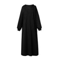thumbnail image 4 of Women's Long Sleeve Hooded Dress - Drawstring, V Neck, Loose Fit - Spring Autumn Casual Wear, 4 of 5