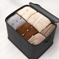 thumbnail image 3 of Large Zippered Storage Bin 50*60*70cm for Moving Quilts Bedding Clothes Heavy Duty Non Woven Fabric Organizer with Reinforced Handles Fits Under Bed Closet Storage Unit, 3 of 8