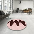 thumbnail image 4 of Ahgly Company Machine Washable Indoor Round Transitional Light Red Pink Area Rugs, 8' Round, 4 of 7