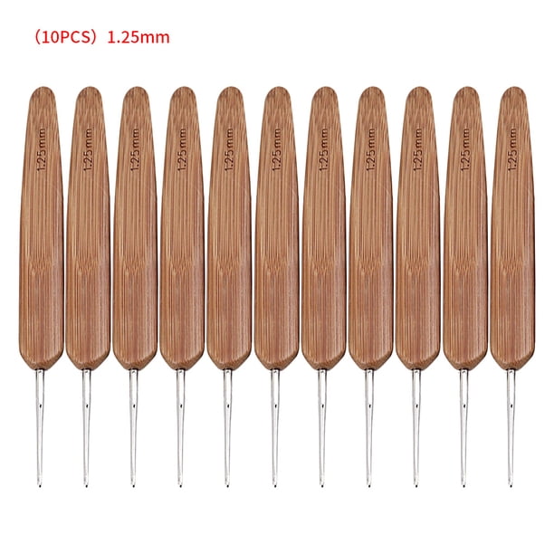 Bearachild 10 Uds ganchos de ganchillo mango de bambú alúmina ganchos de ganchillo juego de agujas de tejer 2,5-6mm ganchillo para tejer herramienta de Decoración del hogar 1 cabeza 1.25mm Bearachild HA006418-04