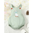 thumbnail image 2 of BemeyourBBs Newborn Baby Girl Summer Clothes Duck Outfit Bubble Romper Overalls Duck Print Sleeveless Suspender Jumpsuit Bodysuit Playsuit, 2 of 8
