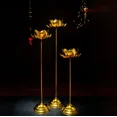 thumbnail image 5 of Kreative Art's Lotus 1 Candle Stand Set of 3, Gold Leafing, Housewarming Decor, 5 of 5