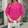 thumbnail image 2 of Womens Tops Puff Short Sleeve Shirts Pleated T Shirts Dressy Casual Business Trendy Summer Tunic Blouse, 2 of 2