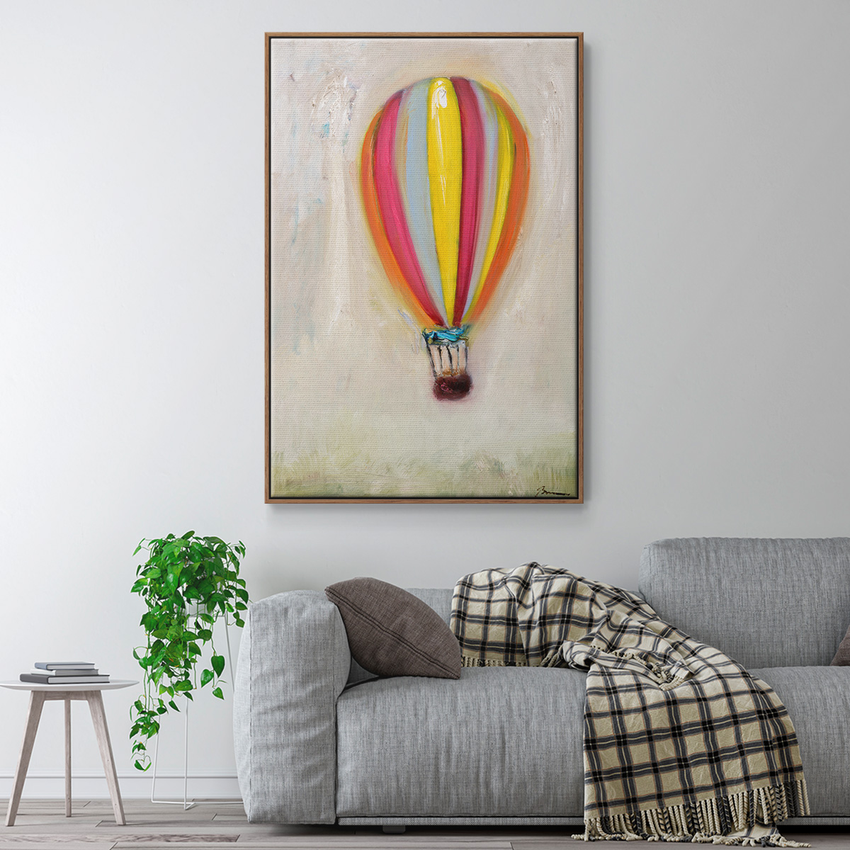 Lucky Hot Air Balloon Framed Premium Gallery Wrapped Canvas - Ready to Hang