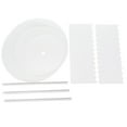 thumbnail image 1 of Acrylic Round Cake Disk Set - Cake Discs Circle Base Boards with Center Hole - 2 Comb Scrapers (4 Patterns) & Dowel Rod,1 set * Cake Disk,Transparent color, 1 of 9