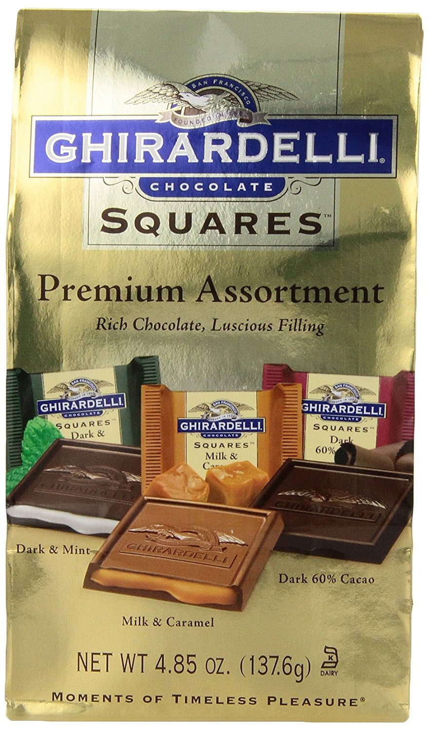 Ghirardelli Chocolate Squares, Premium Assortment, 4.85Ounce Packages