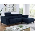 thumbnail image 4 of Furniture of America Borno Fabric Adjustable Headrest Sectional in Navy, 4 of 6