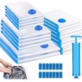 thumbnail image 1 of Bolsa de almacenamiento al vacío, 11 bolsas de compresión reutilizables y que ahorran espacio para guardar ropa, almohadas y edredones de plumas., 1 of 5